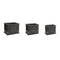 Set of Three Black Wood 1 Ounce Geometric Rectangular Planter Boxes