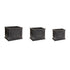 Set of Three Black Wood 1 Ounce Geometric Rectangular Planter Boxes