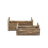 Set of Two Brown Wood 200 Ounce Rectangular Distressed Planter Boxes