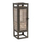 15" Brown Geometric Iron Tabletop Pillar Candle Holder