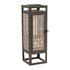 15" Brown Geometric Iron Tabletop Pillar Candle Holder