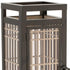 15" Brown Geometric Iron Tabletop Pillar Candle Holder