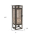 15" Brown Geometric Iron Tabletop Pillar Candle Holder