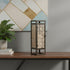 16" Brown Geometric Iron Tabletop Pillar Candle Holder
