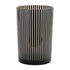Set of Two Black Striped Glass Tabletop Pillar Candle Holders
