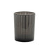 Set of Two Black Striped Glass Tabletop Pillar Candle Holders