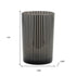 Set of Two Black Striped Glass Tabletop Pillar Candle Holders