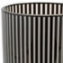 Set of Two Black Striped Glass Tabletop Pillar Candle Holders