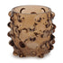 Set of Six Brown Glass Tabletop Pillar Candle Holders