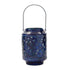 10" Blue Abstract Iron Tabletop Pillar Candle Holder