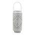 16" Gray Abstract Iron Tabletop Pillar Candle Holder