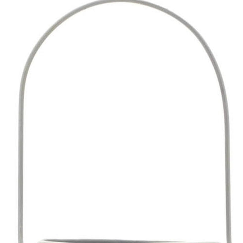 16" Gray Abstract Iron Tabletop Pillar Candle Holder