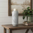 16" Gray Abstract Iron Tabletop Pillar Candle Holder