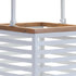 Set of Two White Abstract Metal Tabletop Pillar Candle Holders