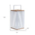 Set of Two White Abstract Metal Tabletop Pillar Candle Holders