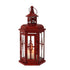 10" Red Distressed Filigree Metal Tabletop Lantern Candle Holder