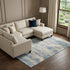 10' X 14' Blue Silver And Gold Abstract Washable Area Rug With UV Protection