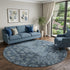9' X 12' Blue And Sky Blue Diamond Distressed Washable Area Rug With UV Protection