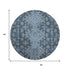 9' X 12' Blue And Sky Blue Diamond Distressed Washable Area Rug With UV Protection
