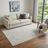 9' X 12' Linen And Ivory Geometric Washable Area Rug With UV Protection