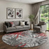 9' X 12' Red Charcoal And Gray Abstract Washable Area Rug With UV Protection