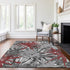 9' X 12' Red Charcoal And Gray Abstract Washable Area Rug With UV Protection