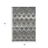 9' X 12' Graphite Ivory And Beige Abstract Distressed Washable Area Rug With UV Protection