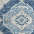 9' X 12' Blue And Ivory Tribal Distressed Washable Area Rug With UV Protection