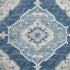 9' X 12' Blue And Ivory Tribal Distressed Washable Area Rug With UV Protection