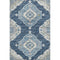 9' X 12' Blue And Ivory Tribal Distressed Washable Area Rug With UV Protection