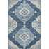 9' X 12' Blue And Ivory Tribal Distressed Washable Area Rug With UV Protection