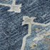 9' X 12' Blue And Ivory Tribal Distressed Washable Area Rug With UV Protection