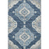 9' X 12' Blue And Ivory Tribal Distressed Washable Area Rug With UV Protection