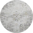 9' X 12' Light Gray And Charcoal Floral Medallion Distressed Washable Area Rug With UV Protection
