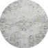 9' X 12' Light Gray And Charcoal Floral Medallion Distressed Washable Area Rug With UV Protection