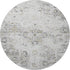 9' X 12' Light Gray And Charcoal Floral Medallion Distressed Washable Area Rug With UV Protection