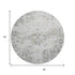 9' X 12' Light Gray And Charcoal Floral Medallion Distressed Washable Area Rug With UV Protection