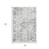 9' X 12' Light Gray And Charcoal Floral Medallion Distressed Washable Area Rug With UV Protection