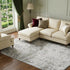 9' X 12' Light Gray And Charcoal Floral Medallion Distressed Washable Area Rug With UV Protection