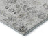 9' X 12' Light Gray And Charcoal Floral Medallion Distressed Washable Area Rug With UV Protection