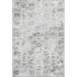 9' X 12' Light Gray And Charcoal Floral Medallion Distressed Washable Area Rug With UV Protection
