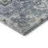 9' X 12' Blue Ivory And Gray Floral Medallion Distressed Washable Area Rug With UV Protection