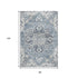 9' X 12' Blue Ivory And Gray Floral Medallion Distressed Washable Area Rug With UV Protection
