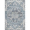 9' X 12' Blue Ivory And Gray Floral Medallion Distressed Washable Area Rug With UV Protection