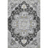 9' X 12' Graphite Gold And Charcoal Floral Medallion Distressed Washable Area Rug With UV Protection