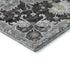 9' X 12' Graphite Gold And Charcoal Floral Medallion Distressed Washable Area Rug With UV Protection