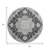 9' X 12' Graphite Gold And Charcoal Floral Medallion Distressed Washable Area Rug With UV Protection