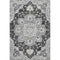 9' X 12' Graphite Gold And Charcoal Floral Medallion Distressed Washable Area Rug With UV Protection
