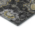 9' X 12' Graphite Ivory And Gold Floral Medallion Distressed Washable Area Rug With UV Protection