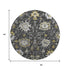 9' X 12' Graphite Ivory And Gold Floral Medallion Distressed Washable Area Rug With UV Protection